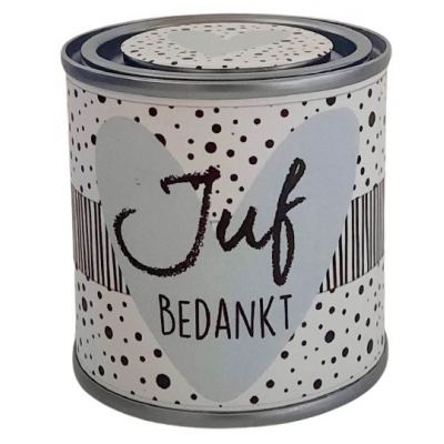 Blikje juf mint hart.