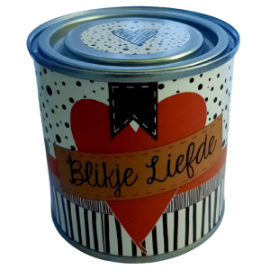 Blikje liefde rood