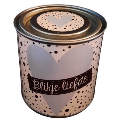 Blikje liefde blauw