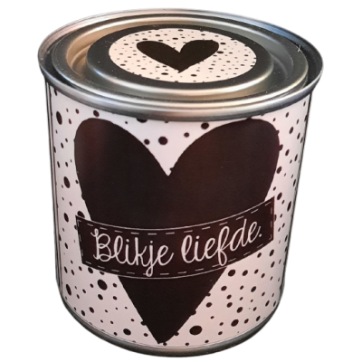 Blikje liefde zwart,