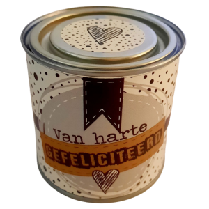 Blikje van harte gefeliciteerd