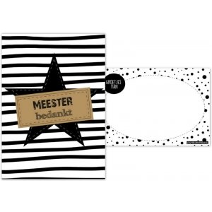 27.Kaart met tekst ''meester bedankt'' gestreept 27.Kaart met tekst ''meester bedankt'' gestreept