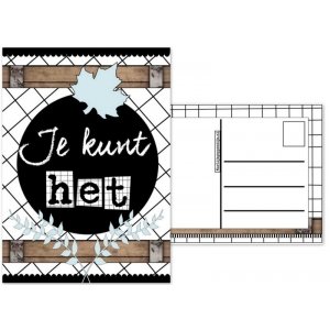 43.Kaart met tekst ''Je kunt het ''.