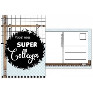 46.Kaart met tekst ''Voor een super collega''.