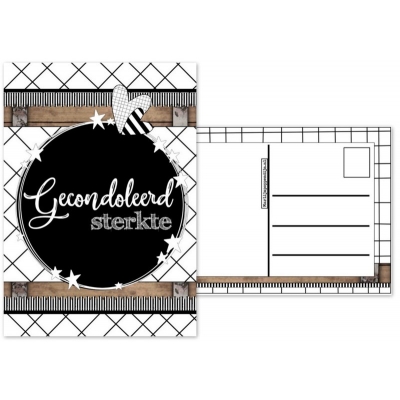 54.Kaart met tekst ''Gecondoleerd sterkte ''.