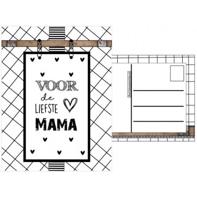 79.Kaart A6 met tekst ''Voor de liefste mama''.