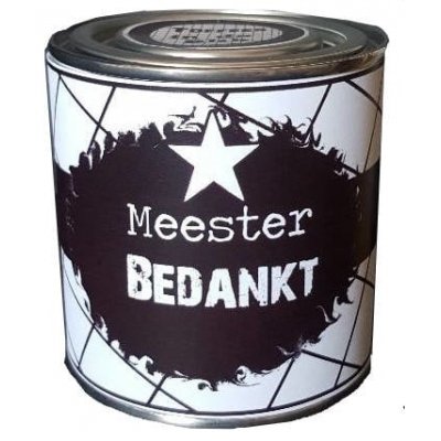 Blikje meester bedankt 