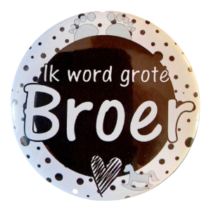 Button 56mm met tekst ''Ik word grote Zus''.