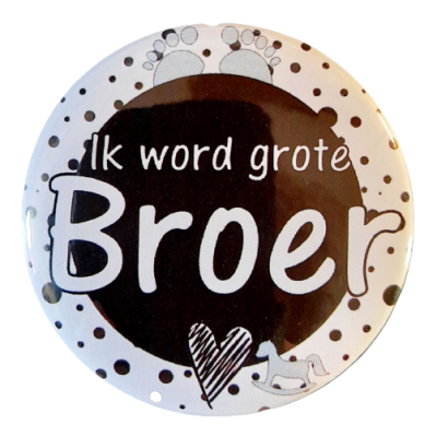 Button 56mm met tekst ''Ik word grote Zus''.