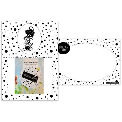 Kaart met theezakje met tekst voor jou. 