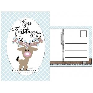 A6 kaart kerst kaart met tekst fijne feestdagen. hert.