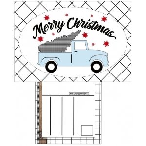 A6 kaart kerst kaart met tekst Marry Christmas. auto.