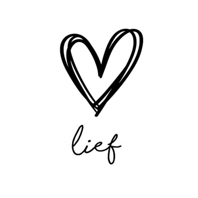 22.Kaartje met tekst '' lief'' 5 bij 8.5 cm.