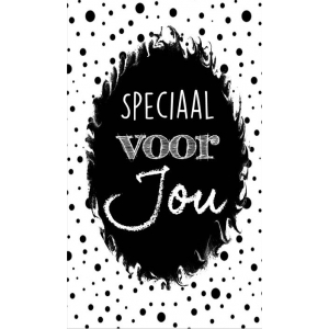 72.Klein bedank kaartje met tekst ''Speciaal voor jou'' 5 bij 8.5 cm.