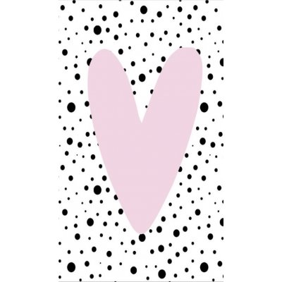 78.Klein bedank kaartje met afbeelding ''roze hartje'' 5 bij 8.5 cm.