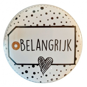 Magneet 75mm met tekst belangrijk