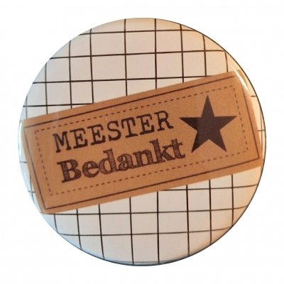 Opener met tekst ''meester bedankt''56 mm.