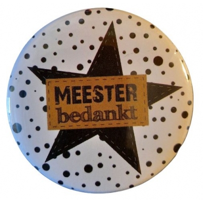 Opener met tekst ''meester bedankt''56 mm.