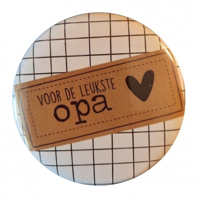 Opa opener met tekst ''Voor de leukste opa'' 56mm.