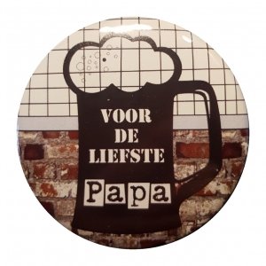 Opener met tekst ''Voor de liefste Papa'' 56 mm.