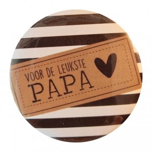 Opener met tekst ''Voor de leukste papa'' 56mm.