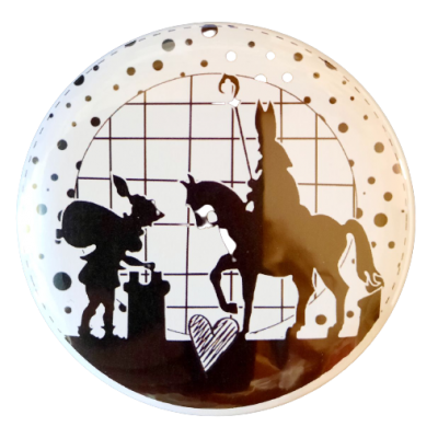 Magneet button 75mm met afbeelding sint & piet.