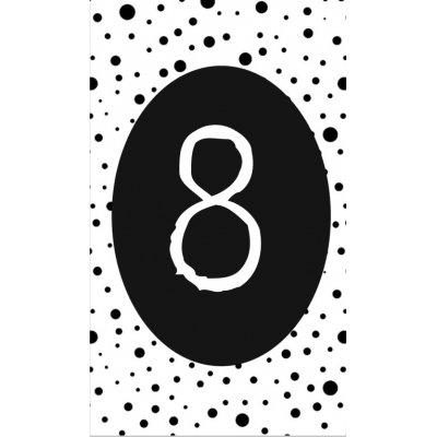9.klein kaartje met cijfer 8.
