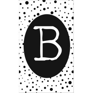 12.klein kaartje met letter B.