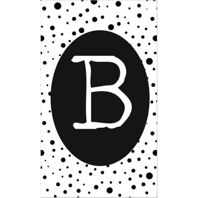 12.klein kaartje met letter B.
