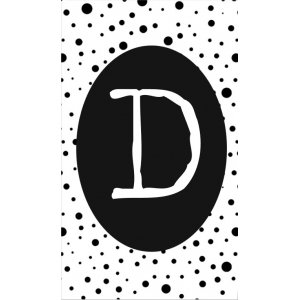 14.klein kaartje met letter D