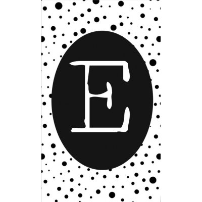 15.klein kaartje met letter E.