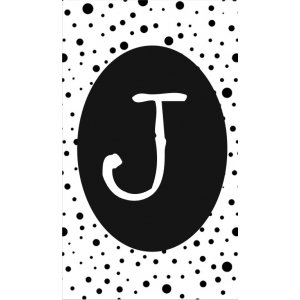 20.klein kaartje met letter J.