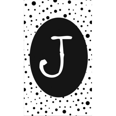 20.klein kaartje met letter J.