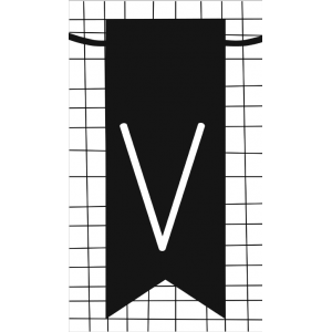 32.klein kaartje met letter V
