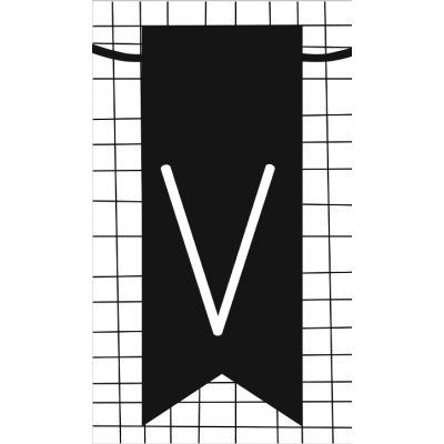 32.klein kaartje met letter V