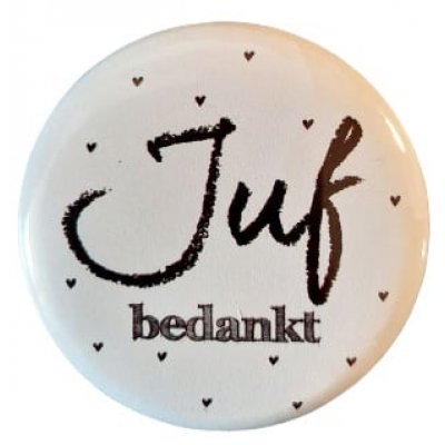 Spiegeltje met tekst ''Juf bedankt''. 56mm.