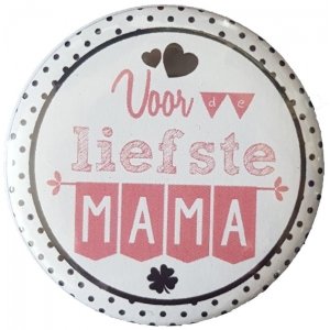 Spiegeltje met tekst ''Voor de liefste mama'' 56mm.