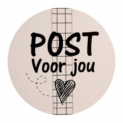Sticker 4 cm met tekst ''Post voor jou ''. Sticker 4 cm met tekst ''Post voor jou ''.